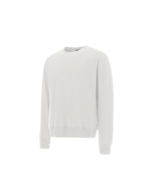 Herno White Cotton Crew Neck Sweatshirt for men