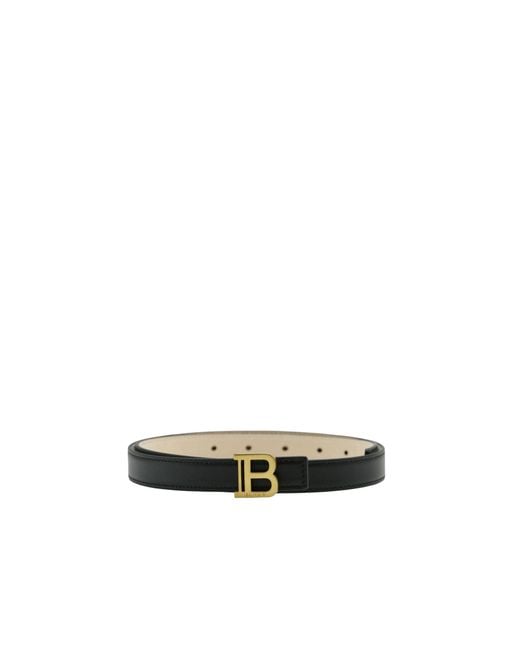 Balmain Green Black Leather Regular Belt