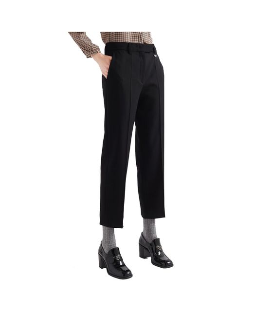 Pantaloni cropped di di Prada in Black