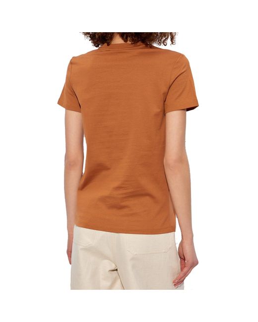 Max Mara Brown 'Papaia' Cotton Logo T-Shirt