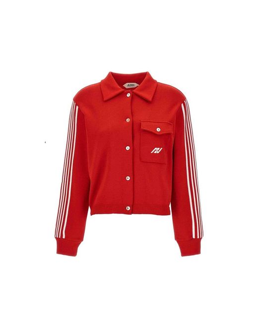 Autry Red Side Band Cardigan