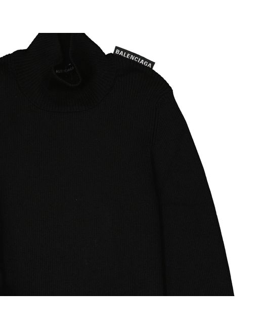 Maglione in seta con dettaglio logo di Balenciaga in Black da Uomo