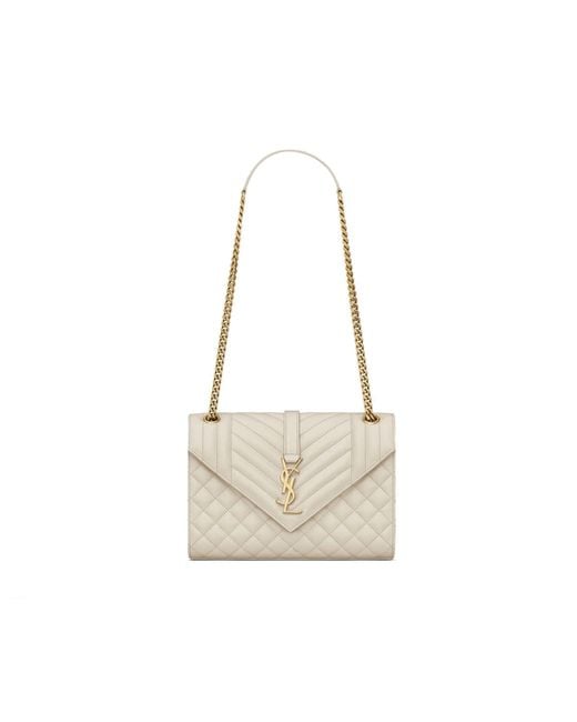 Saint Laurent White Envelope Medium Bag