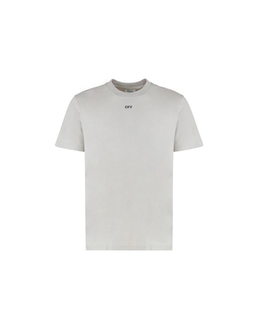 Off-White c/o Virgil Abloh Gray Cotton Crew-Neck T-Shirt for men