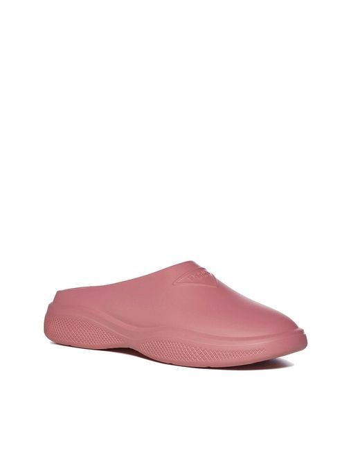 Ciabatte e Zoccoli Gomma Rosa Begonia di Prada in Pink