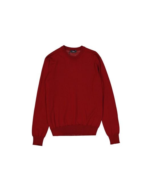 Herno Red Wool Pullover for men