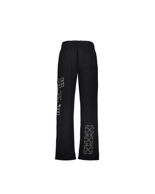Off-White c/o Virgil Abloh Black Off- Cotton Joggers (Workout Pants) for men