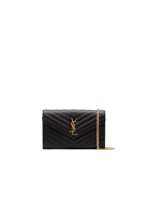 Saint Laurent Black Cassandre Monogram Shoulder Bag