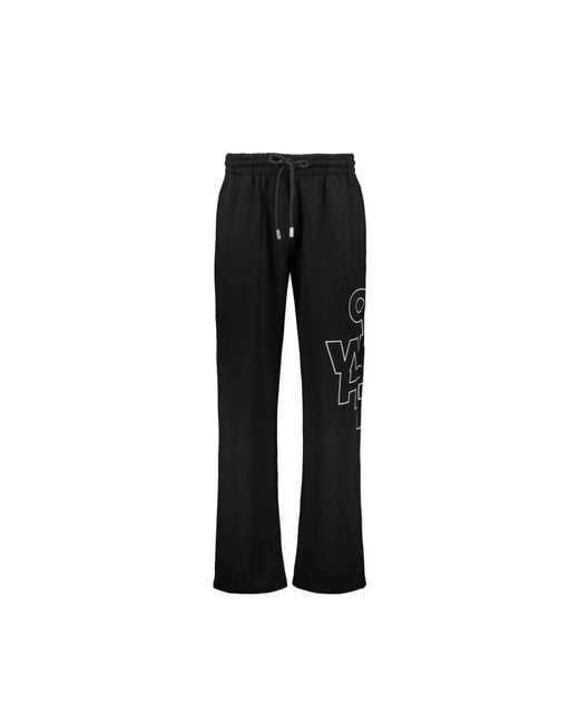 Off-White c/o Virgil Abloh Black Off- Cotton Joggers (Workout Pants) for men