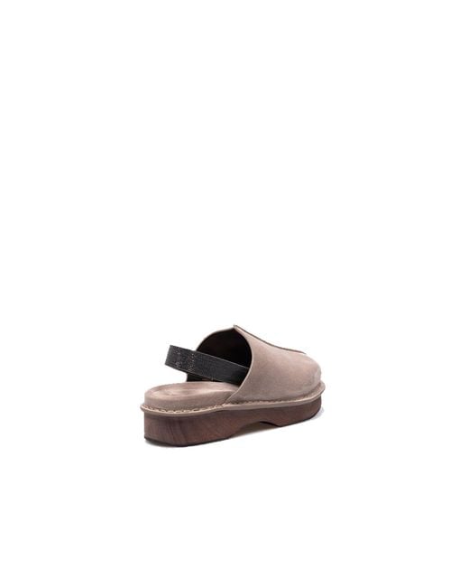 Brunello Cucinelli Brown Suede Clogs Mules