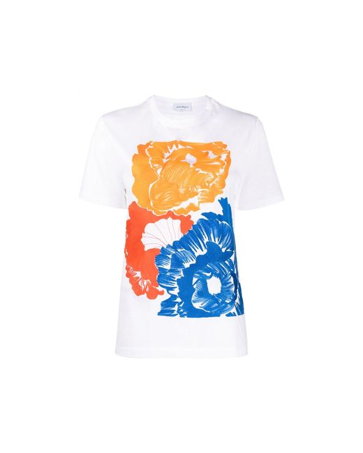Ferragamo Blue Cotton T-Shirt