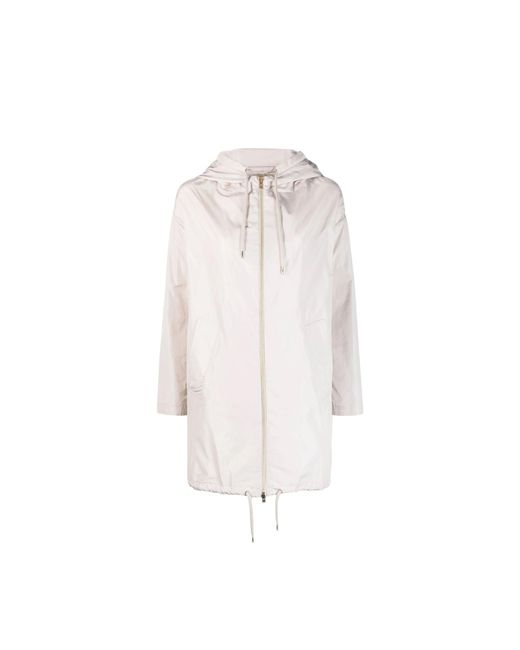 Herno White Techno Taffeta Parka Coat
