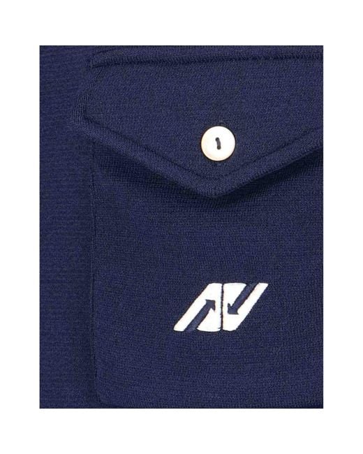 Autry Blue Side Stripe Cardigan for men
