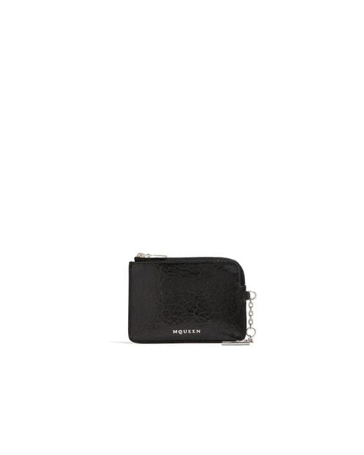 McQueen Black Sling Pip Coin Pouch for men