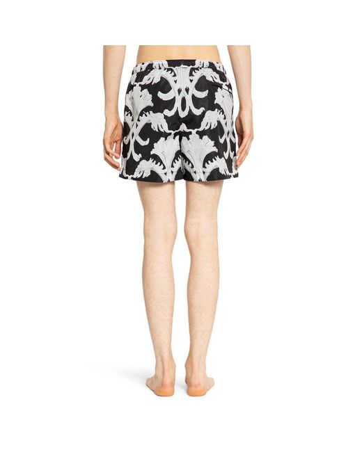 Valentino Black Metamorphos Wall-Print Swim Shorts for men