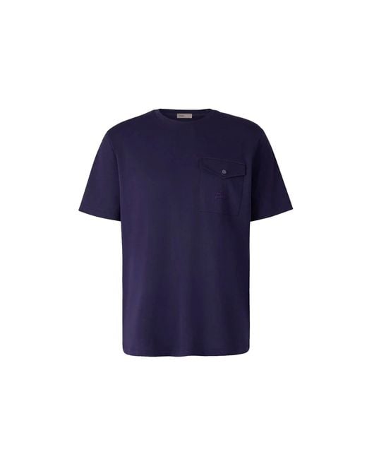 Herno Blue Logo Detailed Crewneck T-Shirt for men