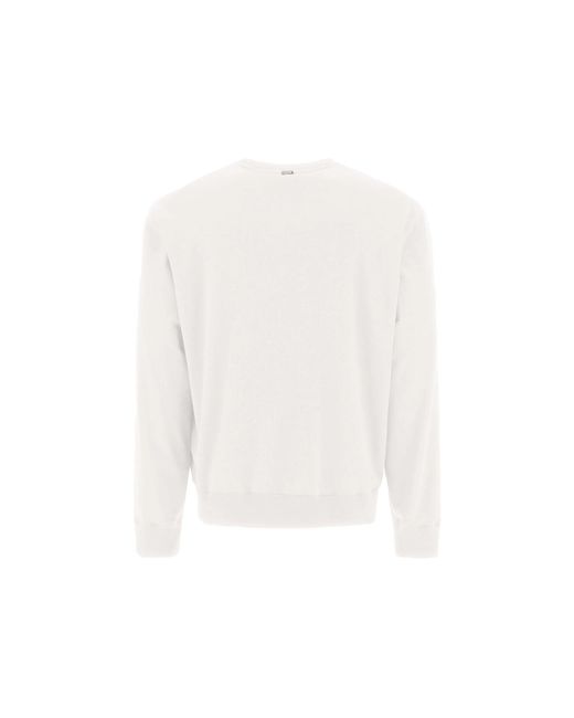 Herno White Cotton Crew Neck Sweatshirt for men