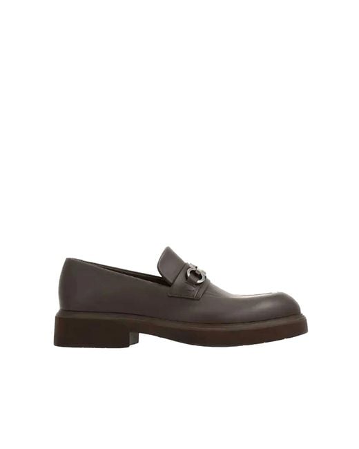 Ferragamo Brown Fiorello Leather Loafers for men