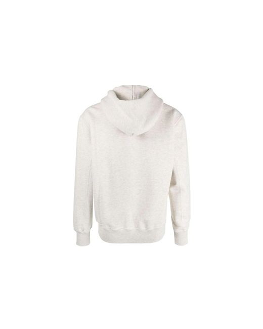 Autry White Cotton Hoodie for men