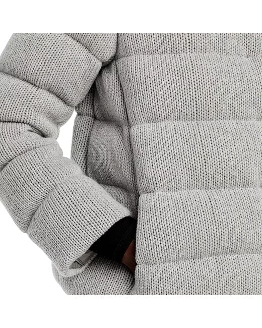 Herno Gray Quilted Knit Bomber Jacket