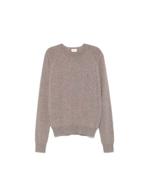 Saint Laurent Brown Cassandre C Mere Sweater for men