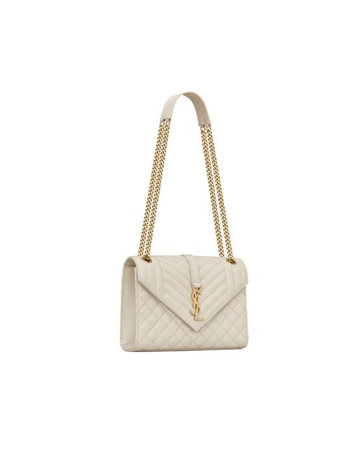 Saint Laurent White Envelope Medium Bag