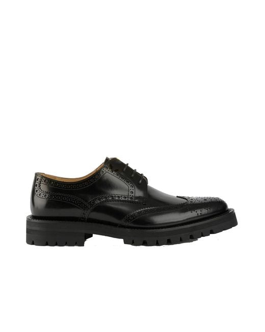 Versace Leather Derby Shoes in Black for Men | Lyst