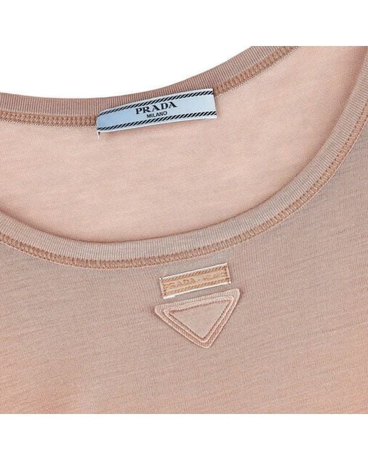 Prada Pink Sleeveless Logo Top