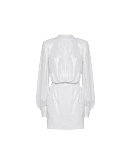 Blanca Vita White Abelia Laminated Mini Dress