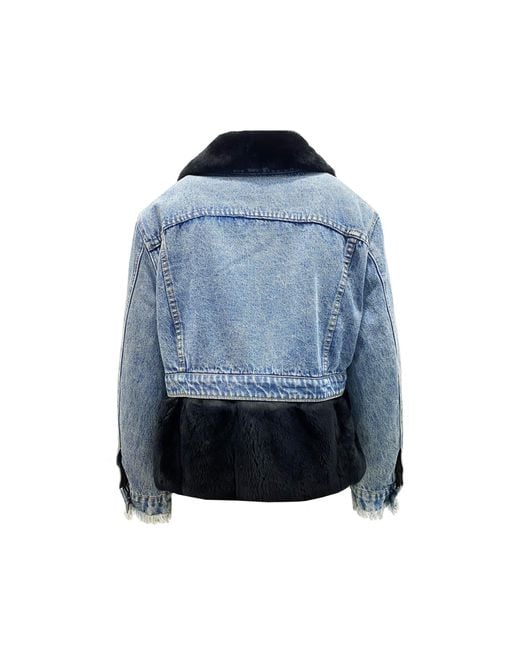Forte Blue Fur Lining Denim Jacket