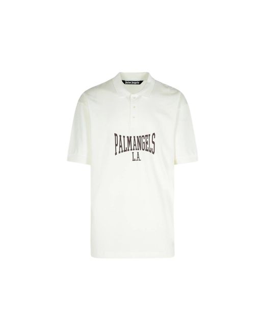 Palm Angels White College Logo Polo for men