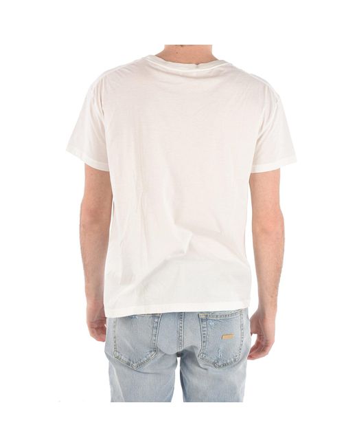 Maglietta in cotone stampato di Céline in White da Uomo
