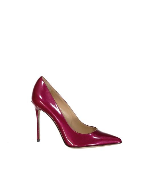 Sergio Rossi Purple Godiva Leather Pumps