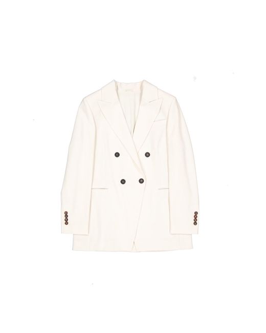 Brunello Cucinelli White Blazer Jacket