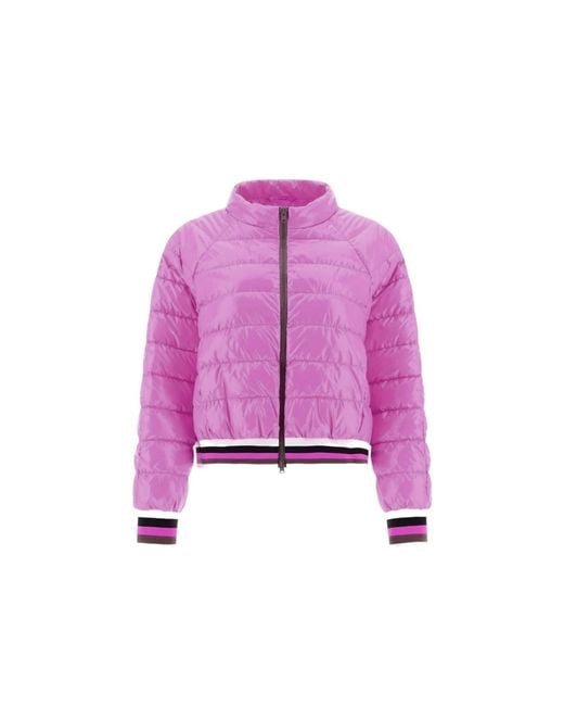 Herno Purple Zipped Bomber Jacket