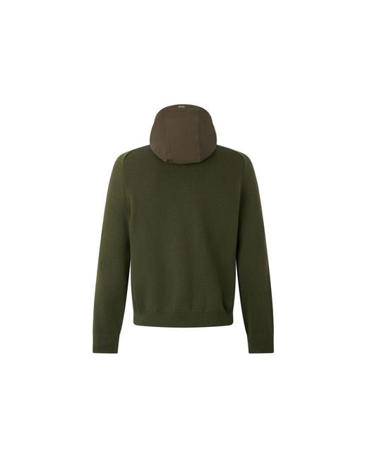 Herno Green Panelled Hooded Jacket for men