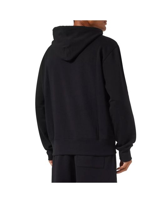 Acne Black Logo-Patch Hooded Sweatshirt for men