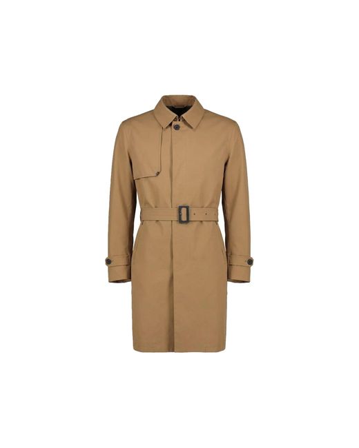 Herno Natural Belted Single-Breasted Coat for men