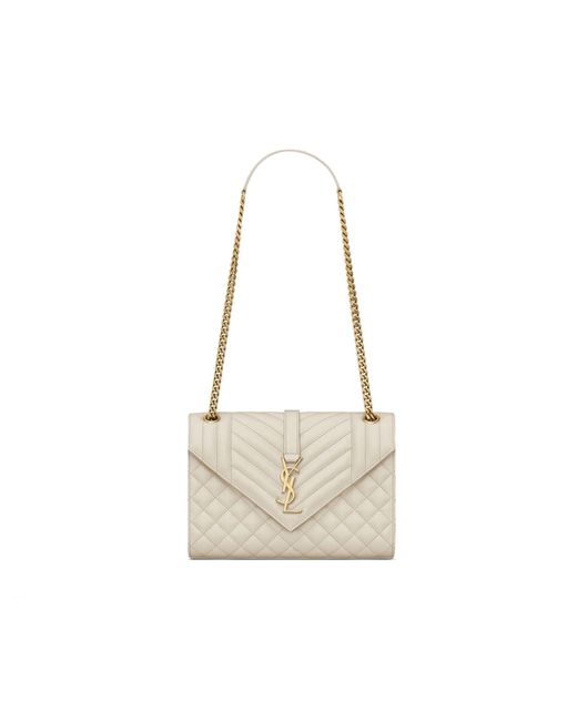 Saint Laurent White Envelope Medium Bag