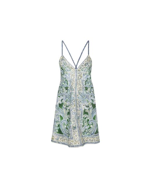 Zimmermann Blue Ottie Swing Paisley Minen Mini Dress