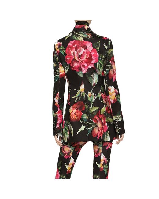 Blazer con stampa floreale di Dolce & Gabbana in Red