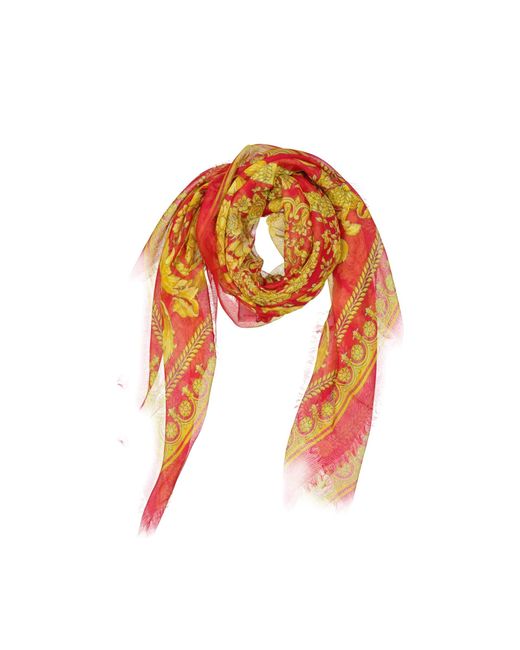 Versace Red Foulard Square Scarf
