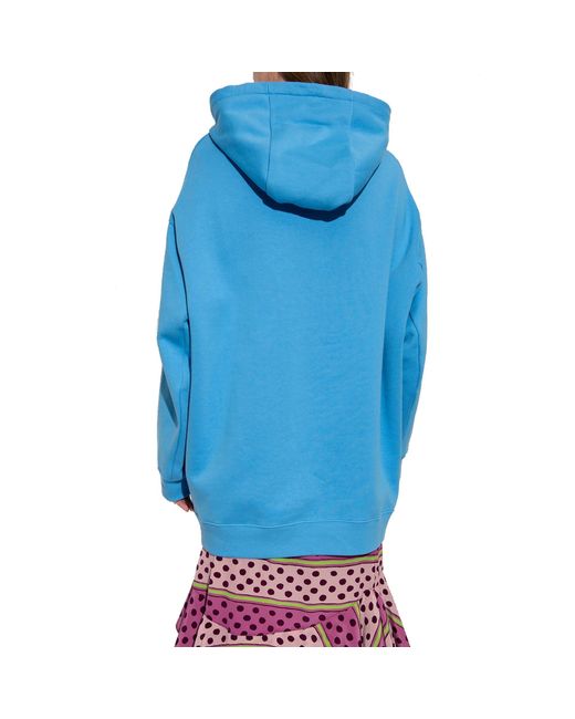 Marni Blue Oversize Hooded Sweatshirt