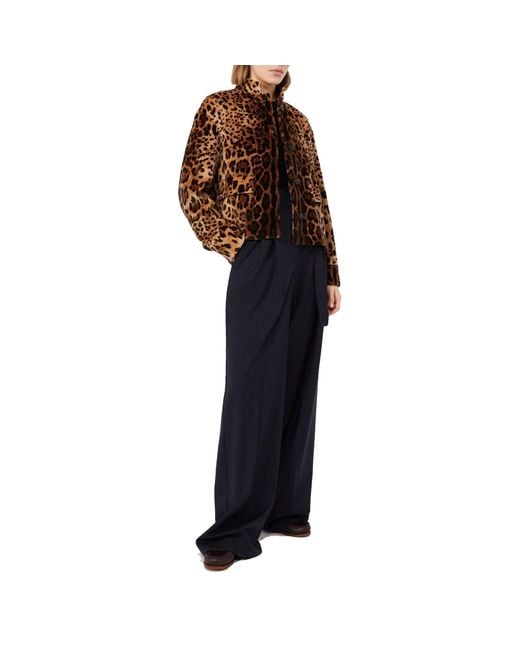 Max Mara Brown Studio Edro Leopard Jacket