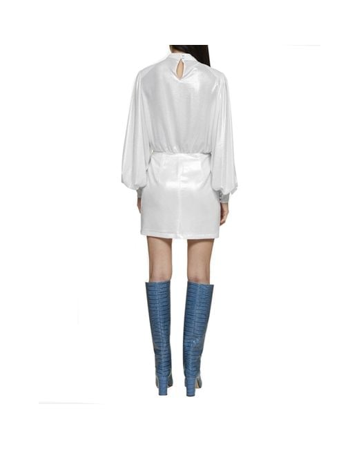 Blanca Vita White Abelia Laminated Mini Dress