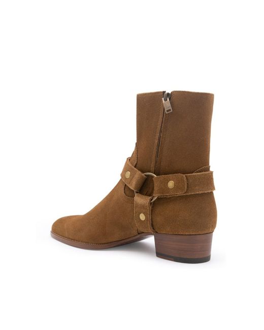 Saint Laurent Wyatt -Kabelbaum -Knöchelstiefel in Brown für Herren