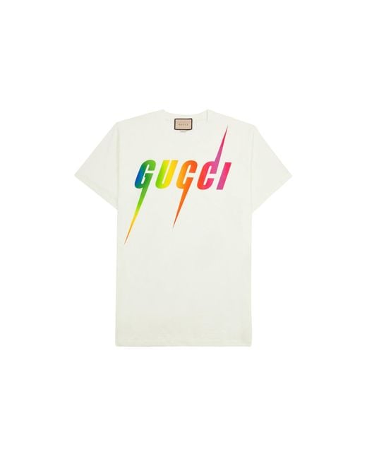 Gucci White Logo Cotton T-Shirt for men