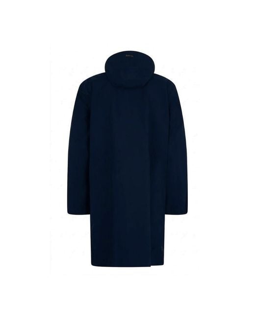 Herno Blue Hooded Rain Coat for men