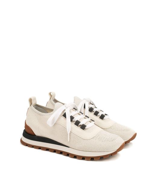 Sneakers con lacci di Brunello Cucinelli in White