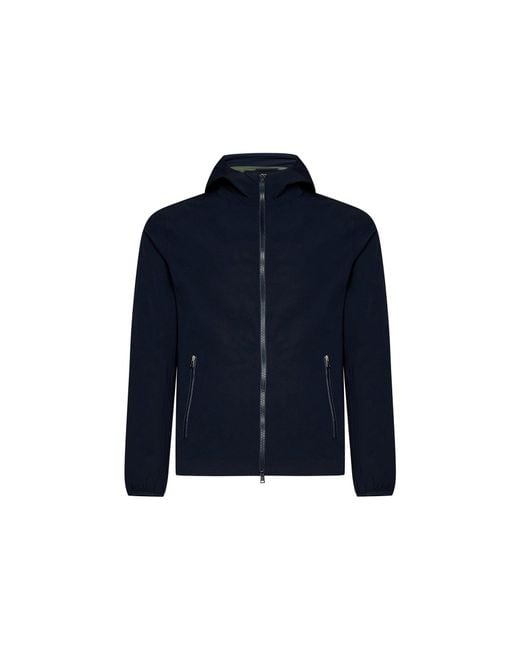 Herno Blue Hooded Jersey Jacket for men